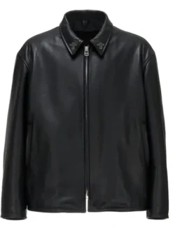 WILDSIDE x The Weeknd AFTER HOURS TIL DAWN Black Leather Jacket front view