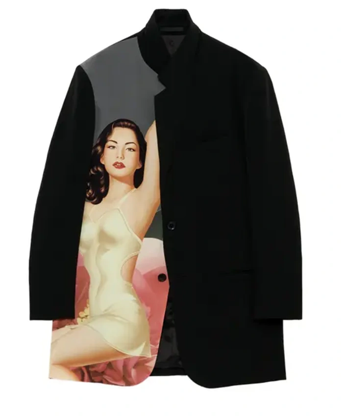 WILDSIDE × The Weeknd AFTER HOURS TIL DAWN Tape Crepe de Chine 2B Tailored Collar Jacket front view