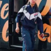 WNBA Star Angel Reese Custom Vintage Team USA Blue Polyester Windbreaker Tracksuit front view