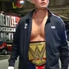 WWE Cody Rhodes H3E Dog Pharaoh Fleece Black And White Track Jacket front view