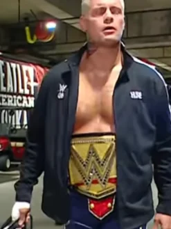 WWE Cody Rhodes H3E Dog Pharaoh Fleece Black And White Track Jacket front view