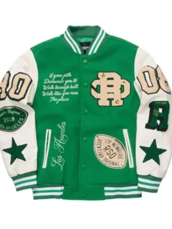 WWE Mia Yim SmackDown 2026 Green Letterman Jacket