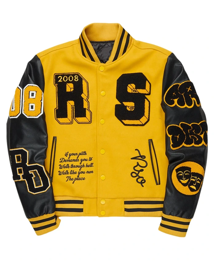WWE Mia Yim SmackDown Yellow Letterman Varsity Jacket