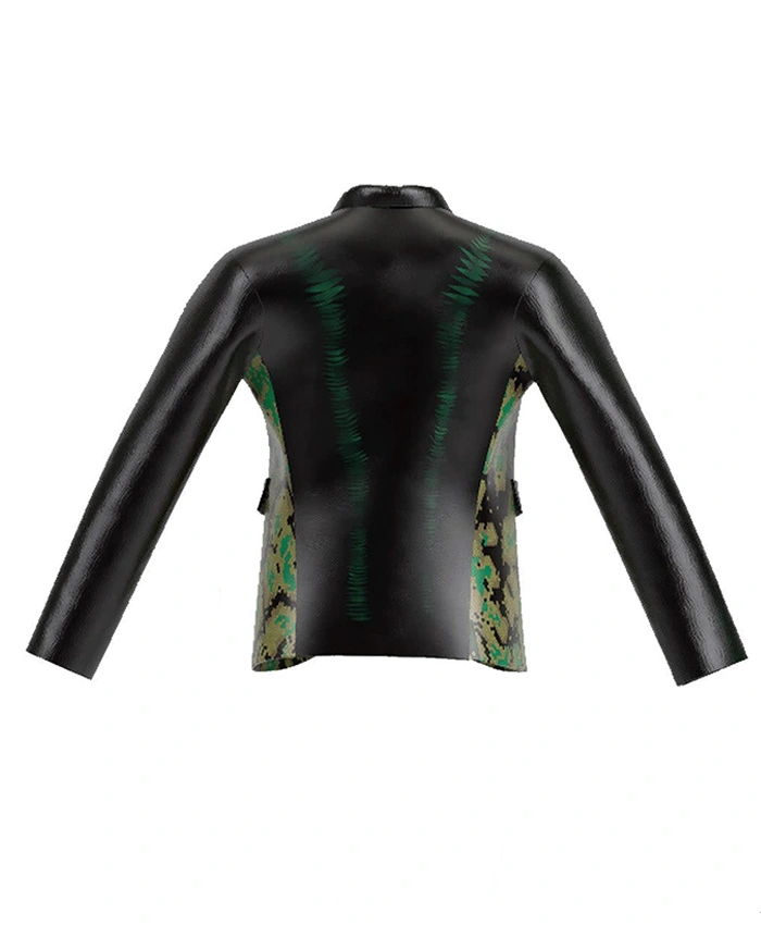 WWE Mr.Iguana AAA TripleMania 34 2026 Halloween Green And Black Snakeskin Leather Jacket back view