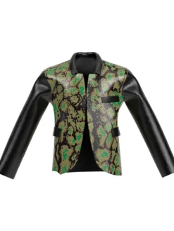WWE Mr.Iguana AAA TripleMania 34 2026 Halloween Snakeskin Green And Black Leather Jacket front view