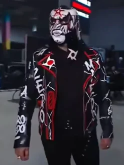 WWE Penta Black and Red Leather Biker Jacket