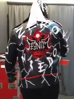 WWE Penta Red and Black Leather Biker Jacket For Sale