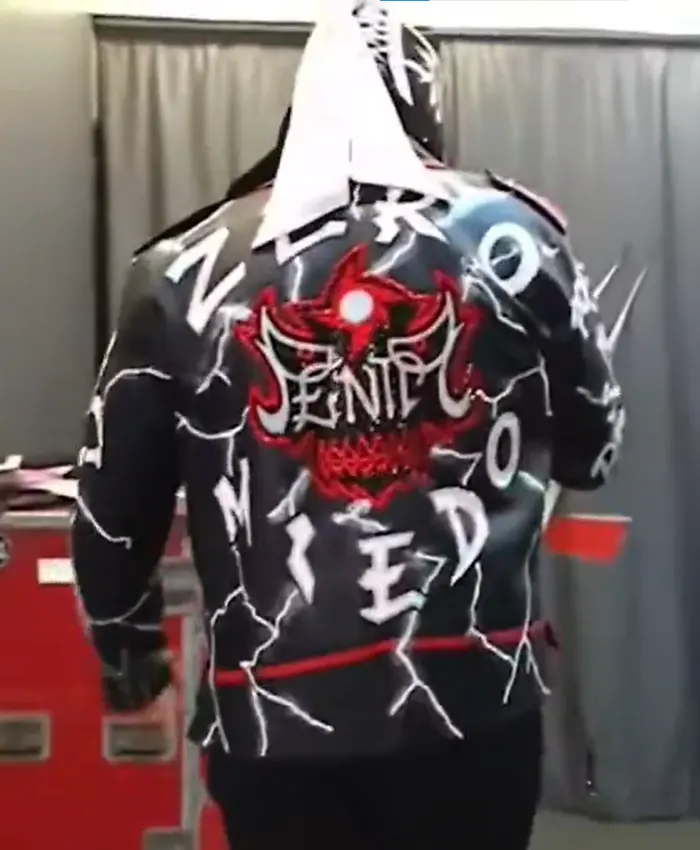 WWE Penta Red and Black Leather Biker Jacket For Sale