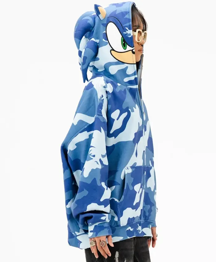 Women Neptun X Sonic 2026 Full ZIP Hooded Jacket Blue Camo