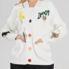 Women's Cable Knit Long Sleeve Cardigan Sweater White