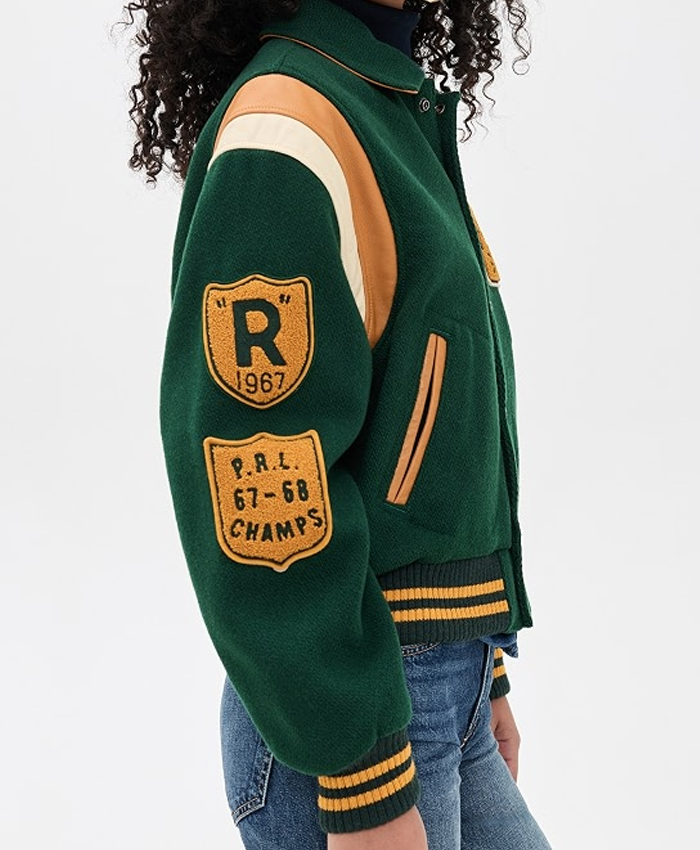 Womens Polo Ralph Lauren Green Wool-blend Jacket
