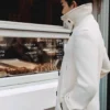 Wu Lei Burberry Ambassador Wool-blend Coat In White
