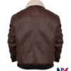 Xavier Smalls TV-Series Beauty in Black Season 02 Angel Shearling Brown Leather Bomber Jacket back view