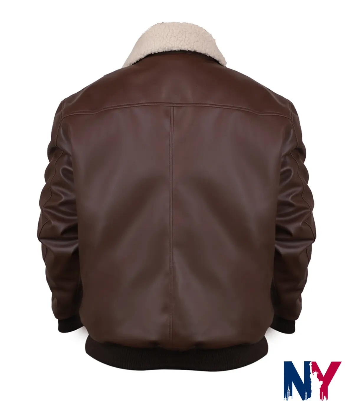 Xavier Smalls TV-Series Beauty in Black Season 02 Angel Shearling Brown Leather Bomber Jacket back view