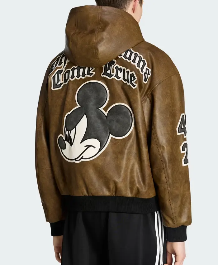 adidas Disney Mickey Mouse Dreams Hooded Jacket In Brown