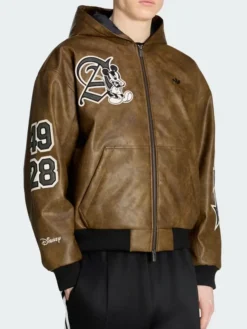 adidas Mens Disney Mickey Mouse Dreams Brown Jacket With Hood