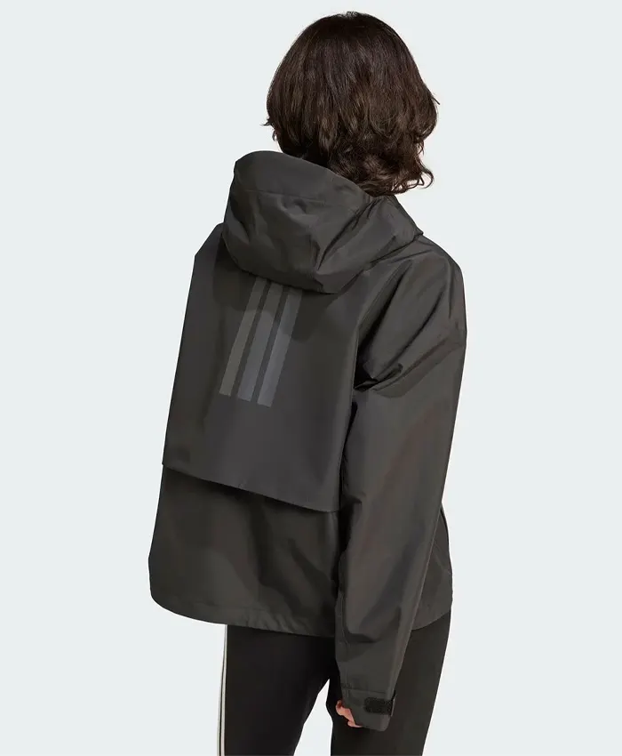 adidas black myshelter rain rdy jacket back