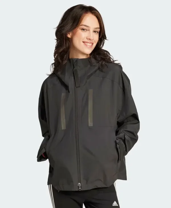 Shop Adidas Black Myshelter Rain RDY Jacket
