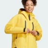 adidas myshelter rain yellow jacket women