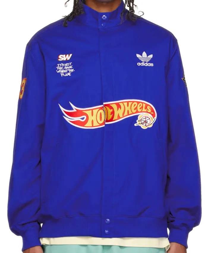adidas x sean wotherspoon x hot wheels race jacket blue power blue
