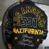 los angeles UFC 331 Black Varsity Jacket For Mens