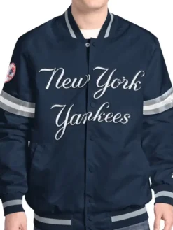 new york yankees starter scout full snap varsity jacket navy