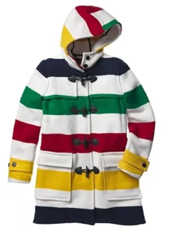 vintage Hudson Bay Duffle Wool Coat With Hood`