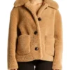 zara Camel Teddy Bear Cropped Jacket