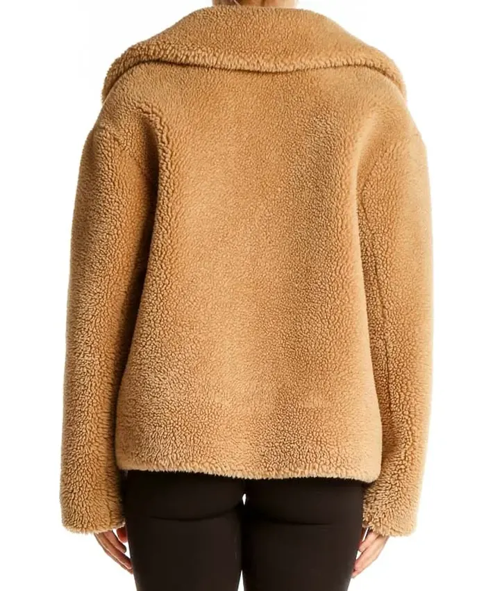 zara teddy bear cropped jacket Back
