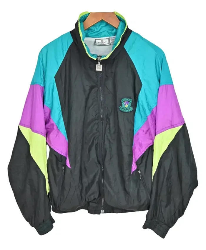1992 Givenchy Polyester Multicolor Track Jacket front view