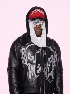 AWGE-Spring-Summer-2027-AAP-Rocky-Punisher-Logo-Black-Leather-Bomber-Jacket