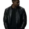 Aaron-Pierre-TV-Series-Lanterns-2026-John-Stewart-Black-Bomber-Leather-Jacket-Front