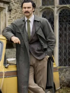 Aidan-Turner-TV-Series-Rivals-S01-Declan-O-Hara-Grey-Cotton-Trench-Coat
