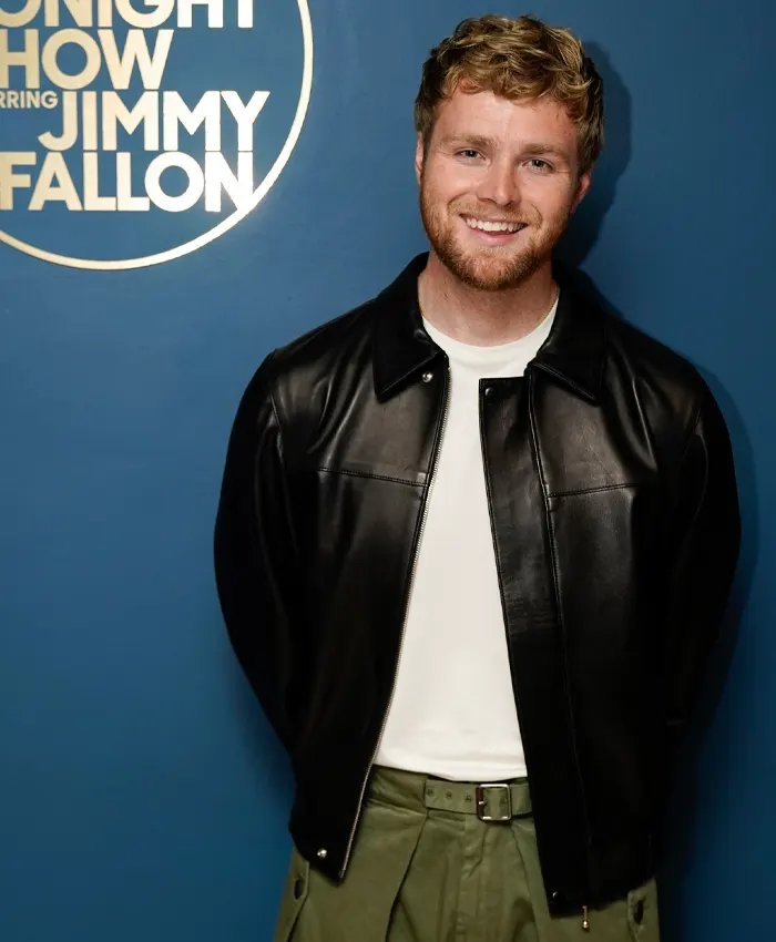 Alex Warren The Tonight Show Black Leather Jacket