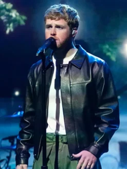 Alex Warren The Tonight Show Jimmy Fallon Black Leather Jacket For Sale