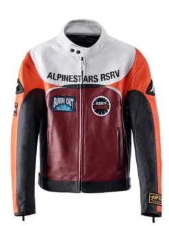 Alpinestars RSRV 1999 Dyno Race Craft Moto Cafe Racer Leather Jacket front view