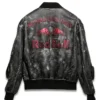 Alpinestars RSRV x Red Bull Black Distressed Leather Bomber Jacket back view