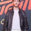 Andrew Koji Movie Street Fighter 2026 Mexico City Distressed Black Leather Jacket front view