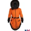 Anna Lambe TV-Series 2025 North of North Siaya Fur Collar Orange Wool Coat front view
