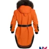 Anna Lambe TV-Series North of North 2025 Siaya Fur Collar Orange Wool Coat back view