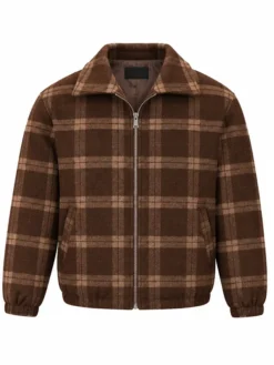 Antonio Cipriano x Nespresso Plaid Harrington Jacket In Brown