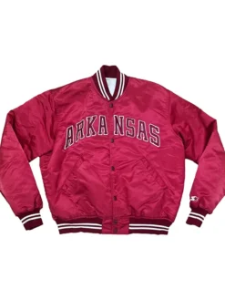 Arkansas-Razorbacks-Burgundy-Satin-Jacket