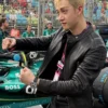 Aston Martin F1 Bang Chan Black Leather Jacket