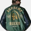 Avengers Doomsday NYCC 2026 Heroes and Villains Doctor Doom Supreme Ruler Without Rival Green Varsity Jacket back view