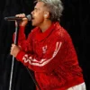 BST Hyde Park 2024 Stage performance Robbie Williams Red Sequin Striped Track Jacket