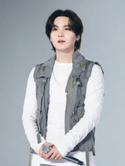 BTS World Tour Arirang Bogota Suga Grey Vest
