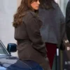 Bella-Maclean-TV-Series-Rivals-2026-Taggie-OHara-Grey-Wool-Trench-Coat-Back