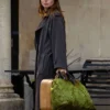 Bella-Maclean-TV-Series-Rivals-2026-Taggie-OHara-Grey-Wool-Trench-Coat-Side