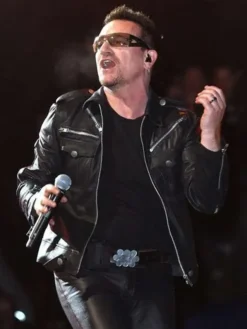 Bono Vox Black Leather Jacket