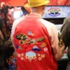 Brian Firkus Movie Street Fighter Los Angeles Screening 2026 Satin Pink Bomber Jacket back view